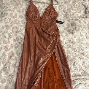 Fashion Nova Copper Backless Dress